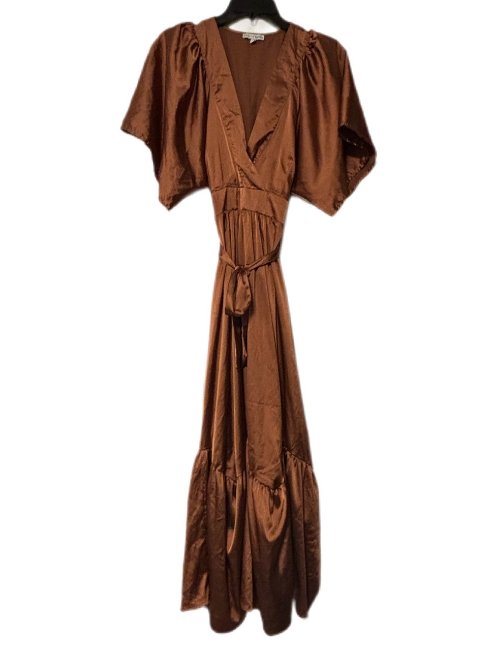Baltic Born Pasadena Satin Midi Dress Dark Copper M